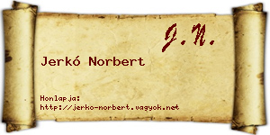 Jerkó Norbert névjegykártya