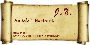 Jerkó Norbert névjegykártya